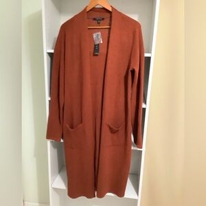 Cyrus Open Cardigan Duster Rust Long Sleeve Knit Size Large NWT Women's